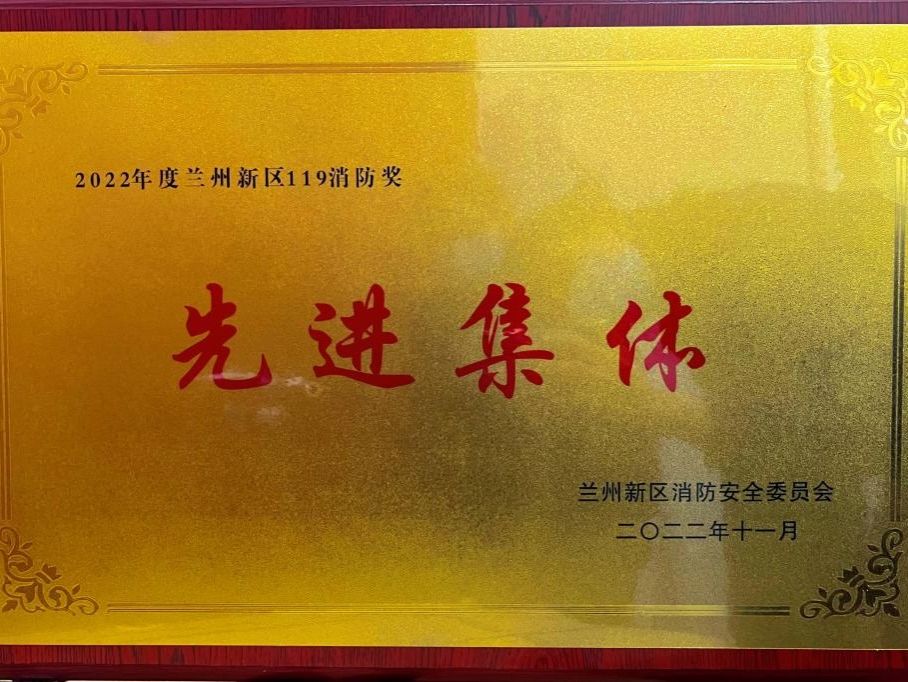 十大买球官方网站荣获2022年度兰州新区“119消防奖先进集体”称号