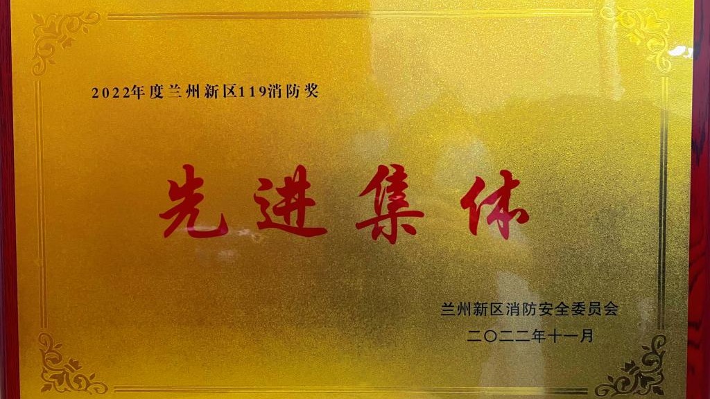 十大买球官方网站荣获2022年度兰州新区“119消防奖先进集体”称号